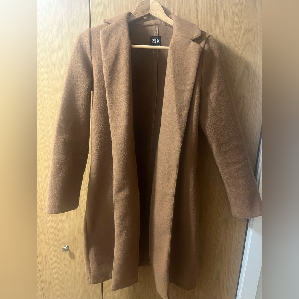 Zara Camel Wool Blend Coat